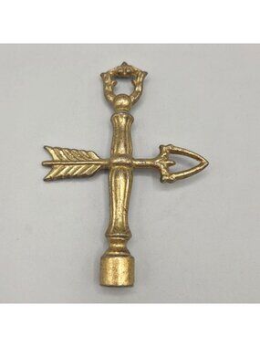 Vintage Cast Metal Arrow on Column Lamp Finial Bouillotte Ornate Top